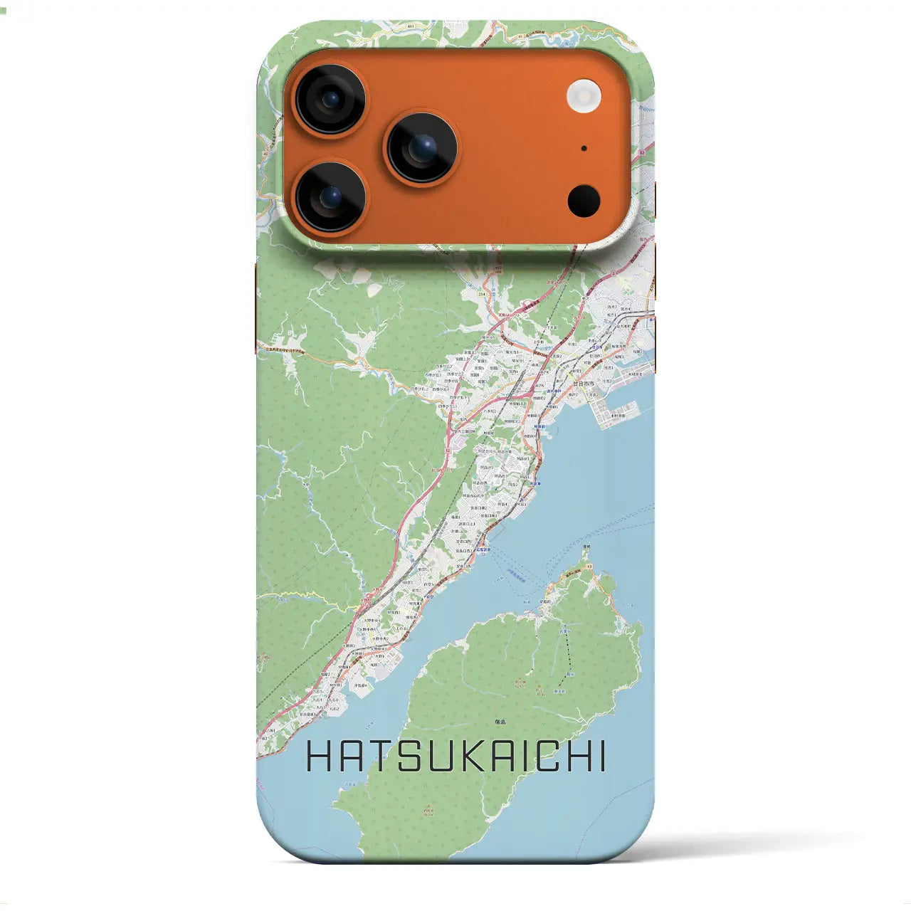 【廿日市（広島県）】地図柄iPhoneケース（バックカバータイプ）ブラック・iPhone 17 Pro Max 用