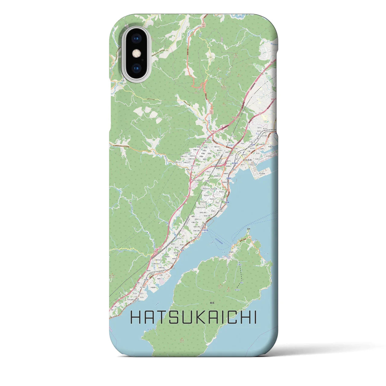 【廿日市（広島県）】地図柄iPhoneケース（バックカバータイプ）