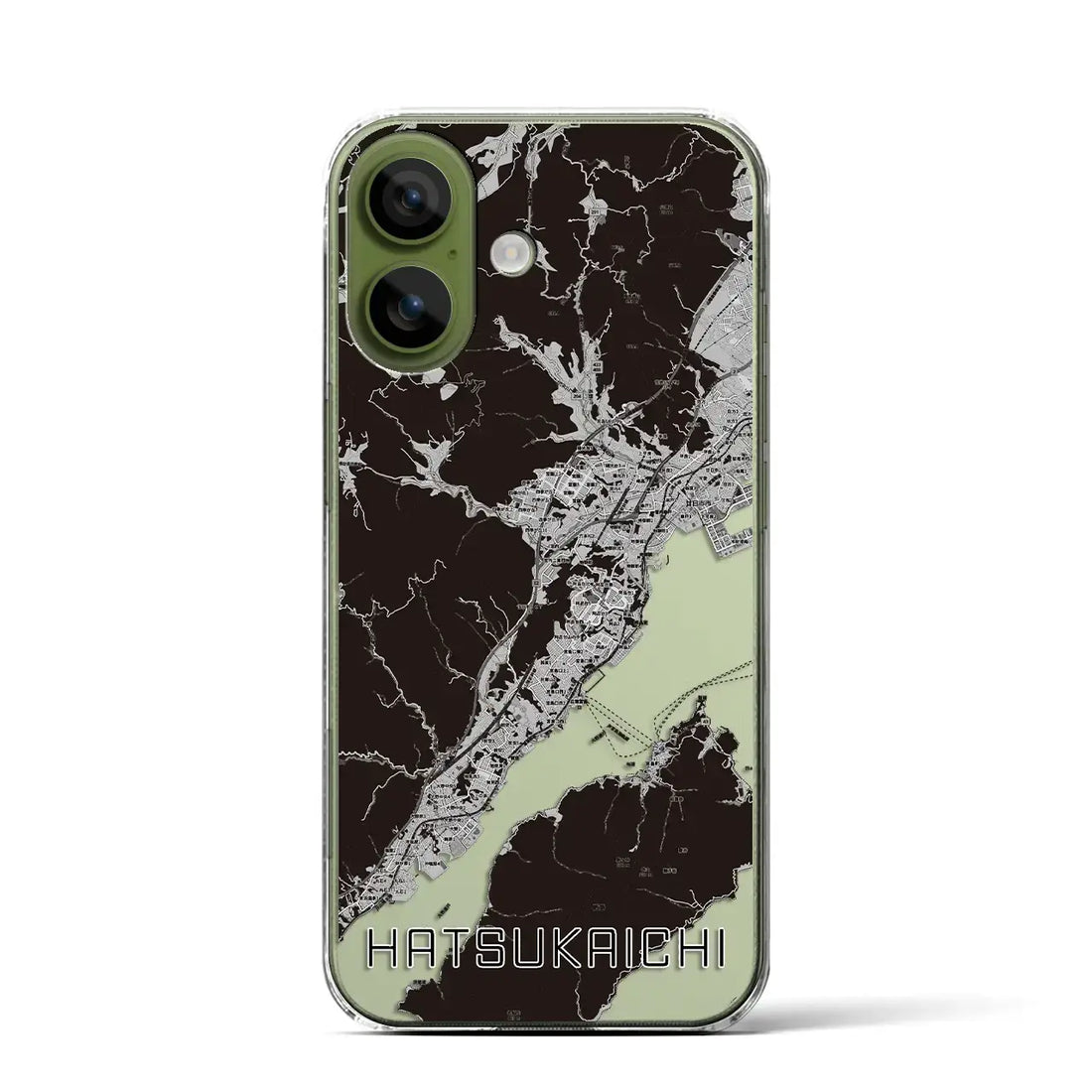 【廿日市(広島県)】地図柄iPhoneケース(クリアタイプ)モノトーン・iPhone 17 Pro Max 用