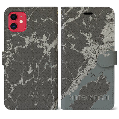 【廿日市（広島県）】地図柄iPhoneケース（手帳タイプ）モノトーン・iPhone 11 用
