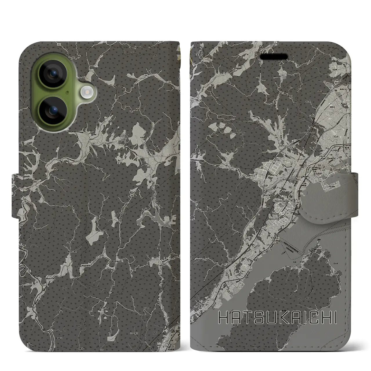 【廿日市（広島県）】地図柄iPhoneケース（手帳タイプ）