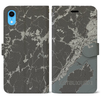 【廿日市（広島県）】地図柄iPhoneケース（手帳タイプ）モノトーン・iPhone XR 用
