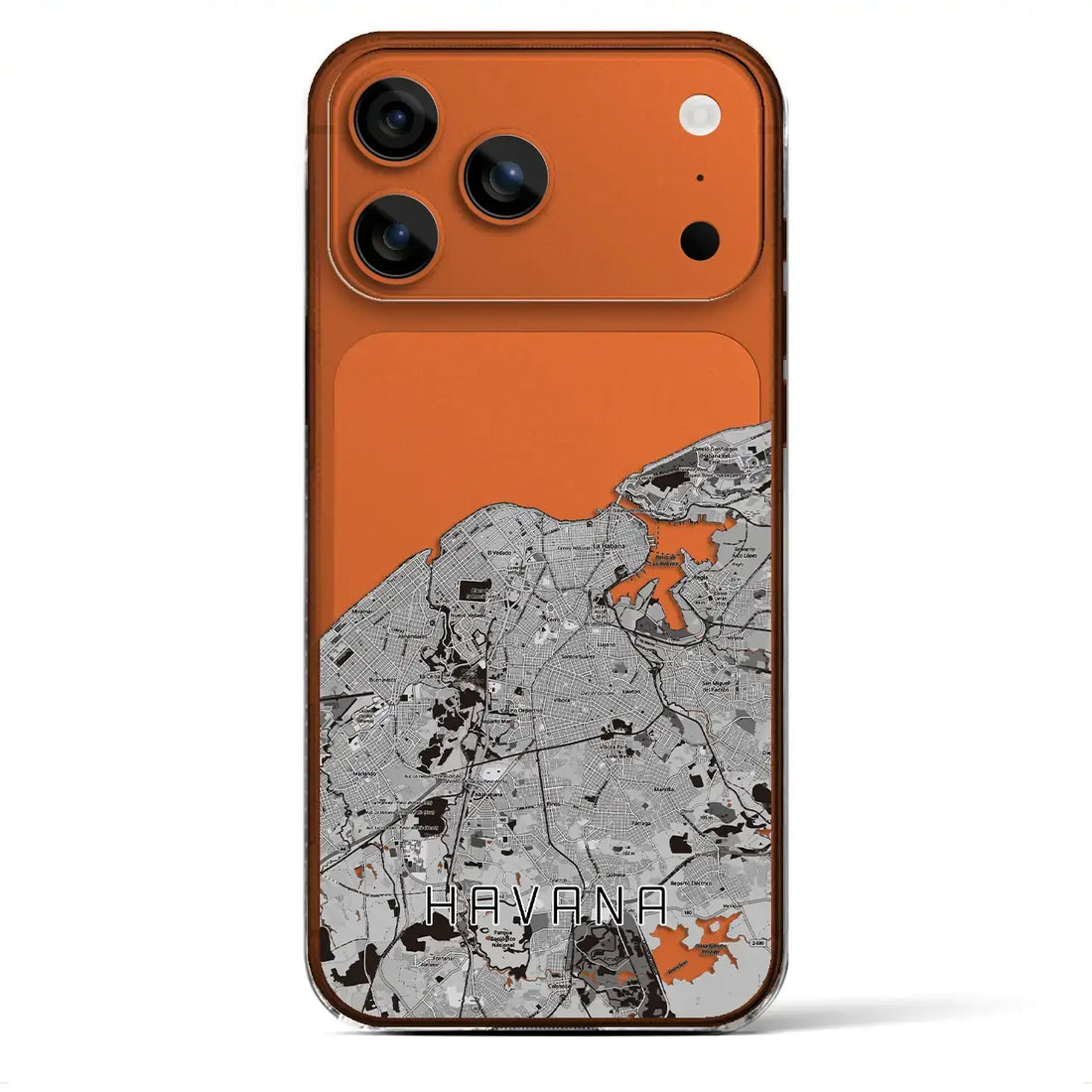【ハバナ（キューバ）】地図柄iPhoneケース（クリアタイプ）モノトーン・iPhone 17 Pro Max 用