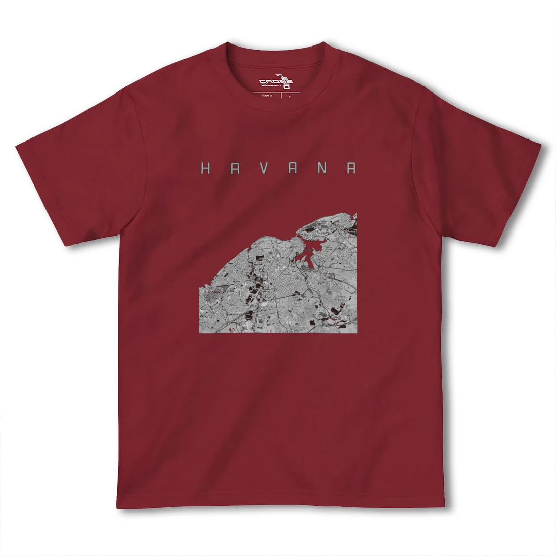 【ハバナ（キューバ）】地図柄ヘビーウェイトTシャツ