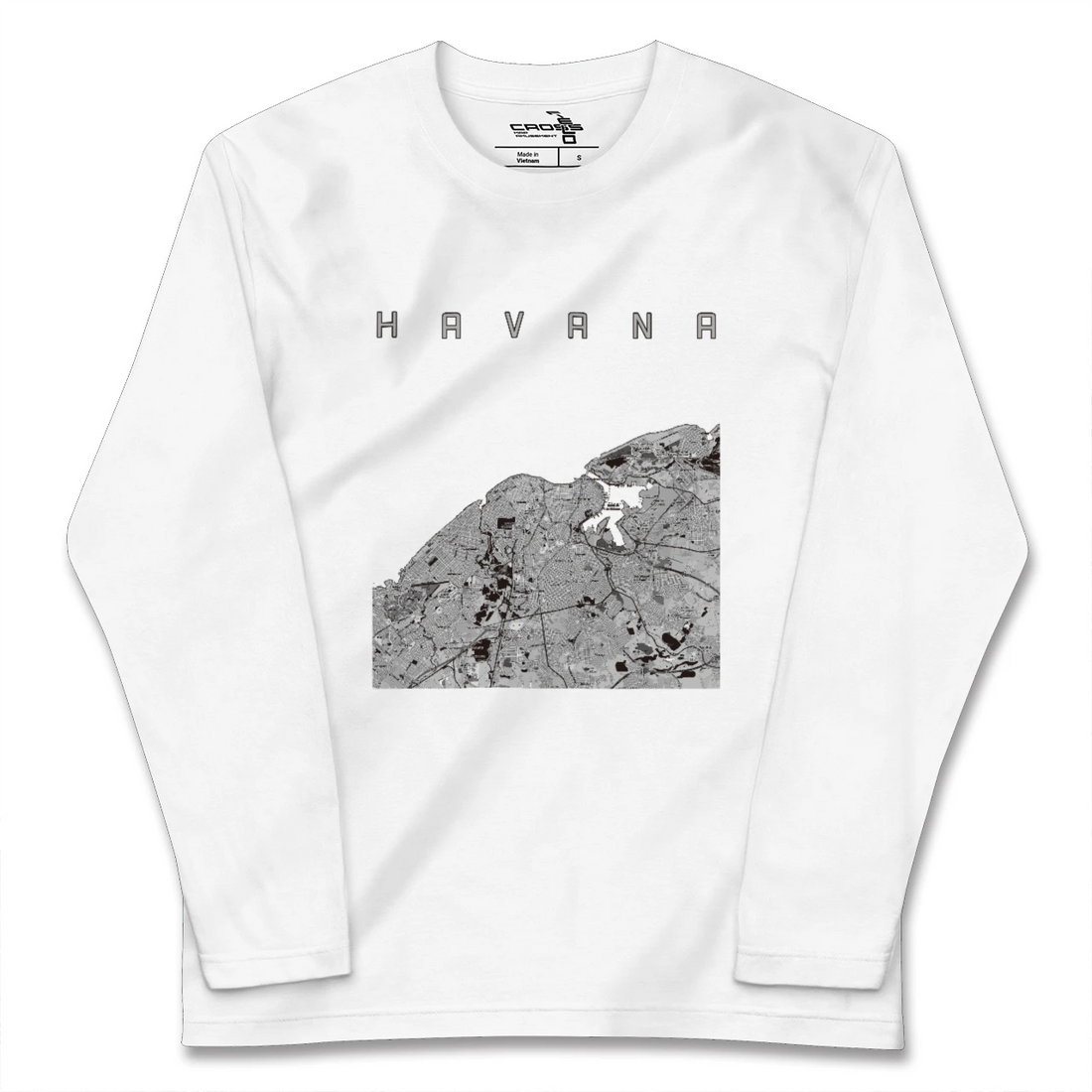 【ハバナ(キューバ)】地図柄ロングスリーブTシャツ