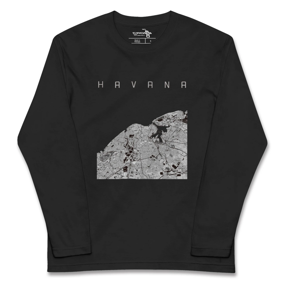 【ハバナ(キューバ)】地図柄ロングスリーブTシャツ