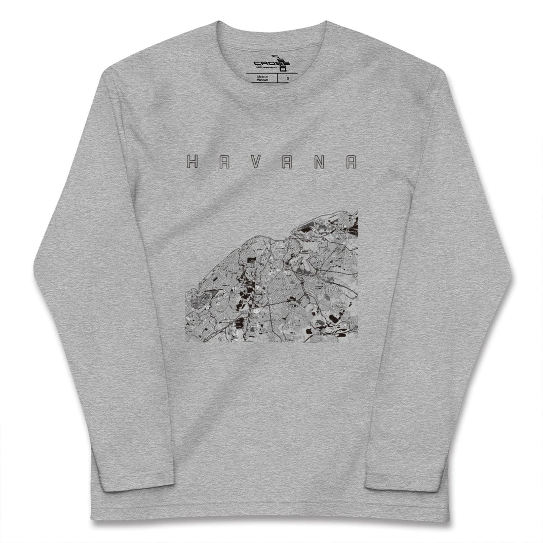 【ハバナ（キューバ）】地図柄ロングスリーブTシャツ