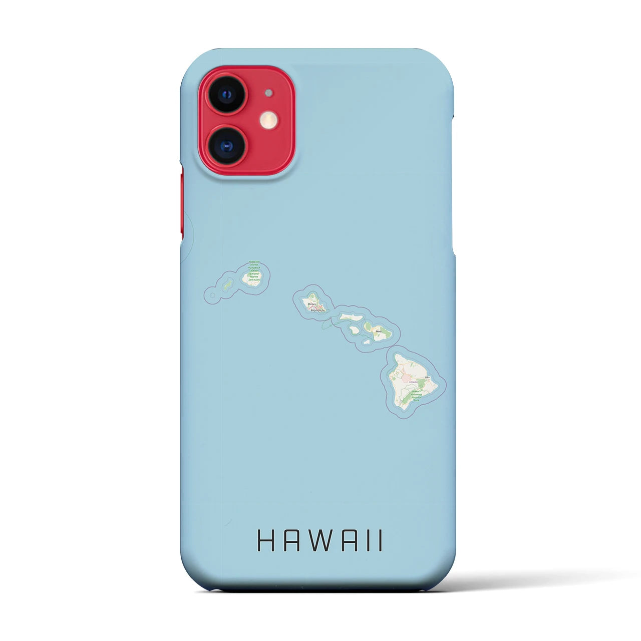 【ハワイ（アメリカ）】地図柄iPhoneケース（バックカバータイプ）ナチュラル・iPhone 11 用