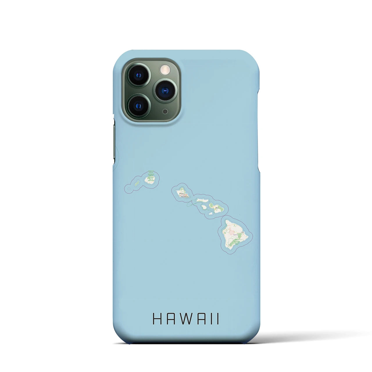 【ハワイ（アメリカ）】地図柄iPhoneケース（バックカバータイプ）ナチュラル・iPhone 11 Pro 用