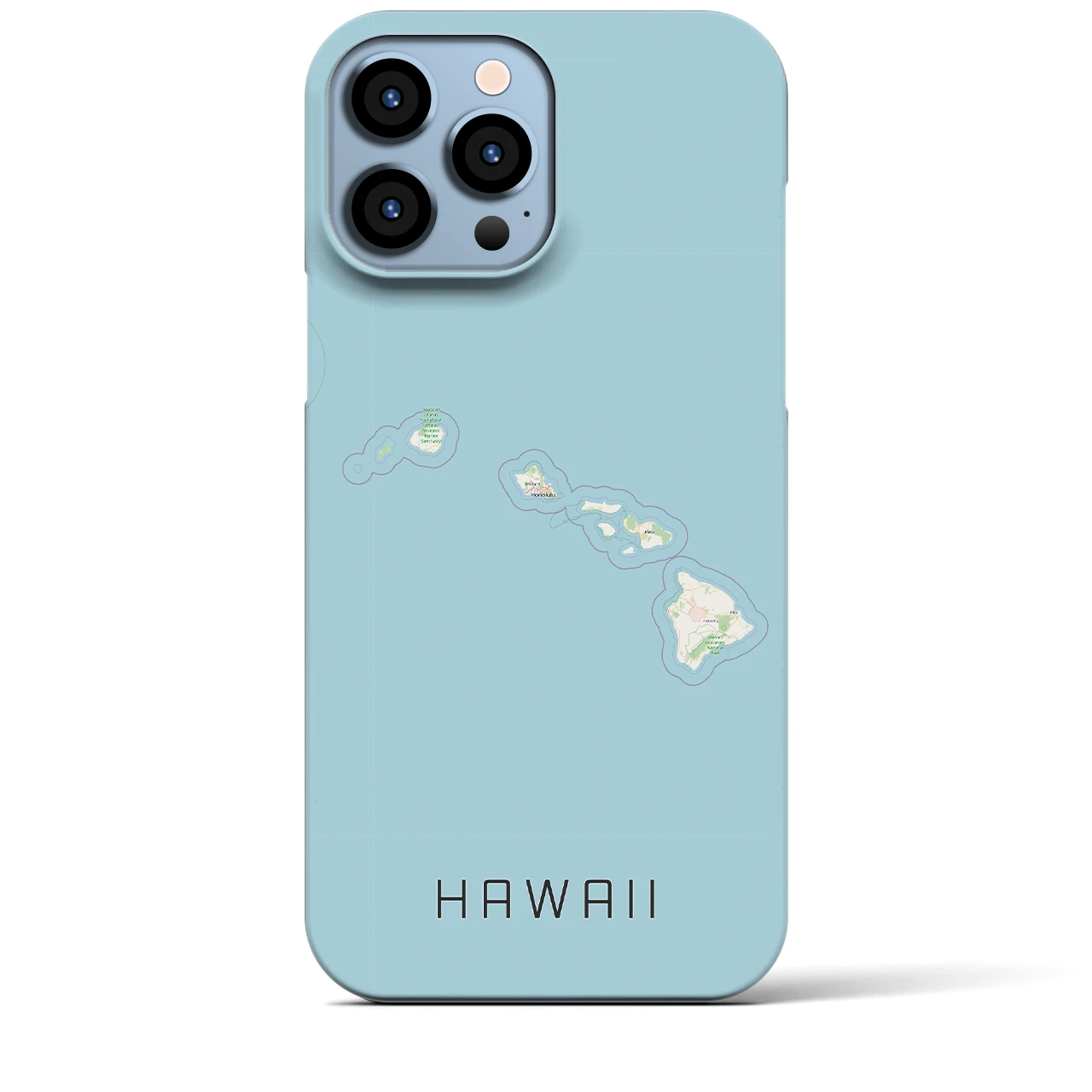 【ハワイ（アメリカ）】地図柄iPhoneケース（バックカバータイプ）ナチュラル・iPhone 13 Pro Max 用