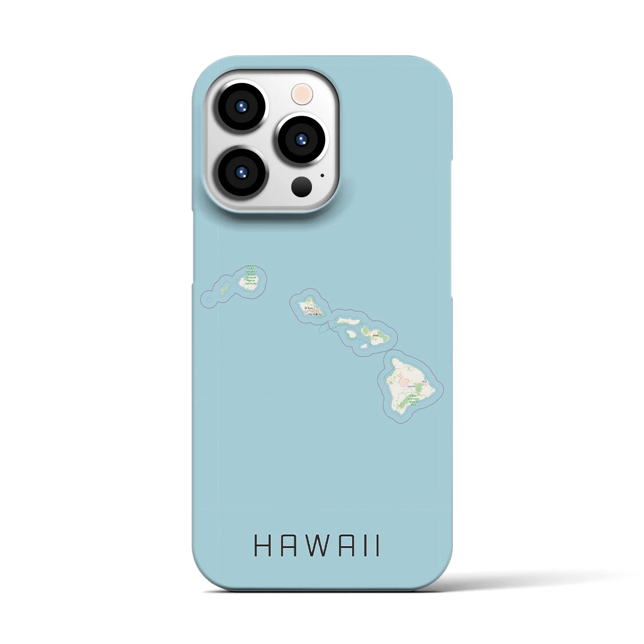【ハワイ（アメリカ）】地図柄iPhoneケース（バックカバータイプ）ナチュラル・iPhone 13 Pro 用