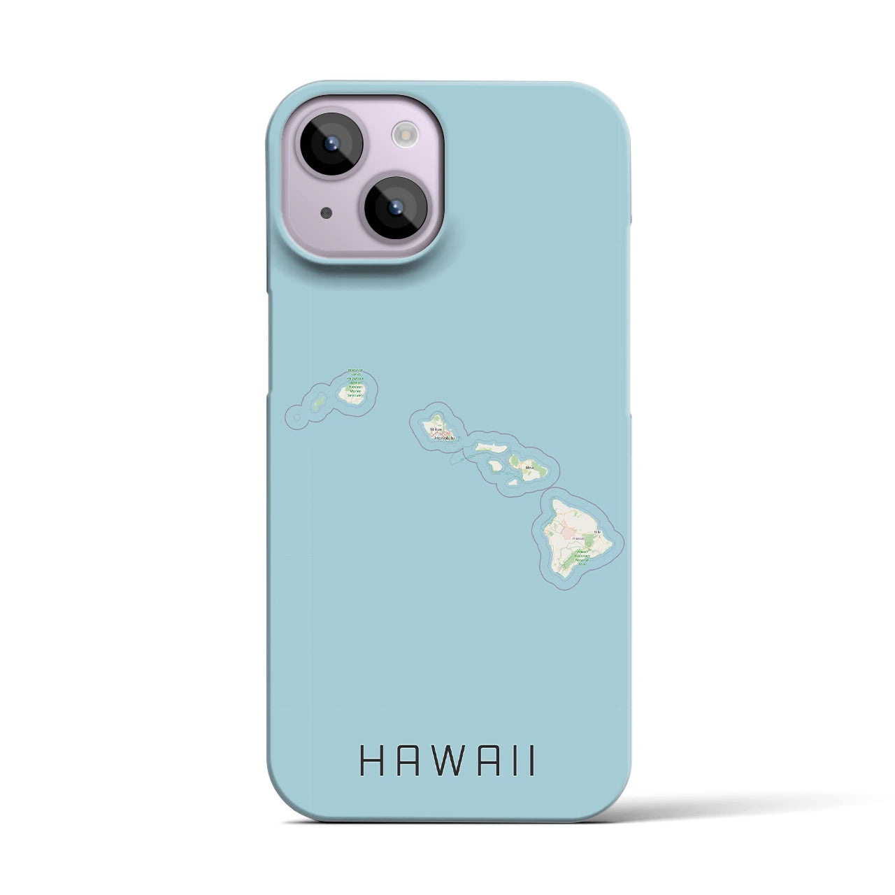 【ハワイ（アメリカ）】地図柄iPhoneケース（バックカバータイプ）ナチュラル・iPhone 14 用