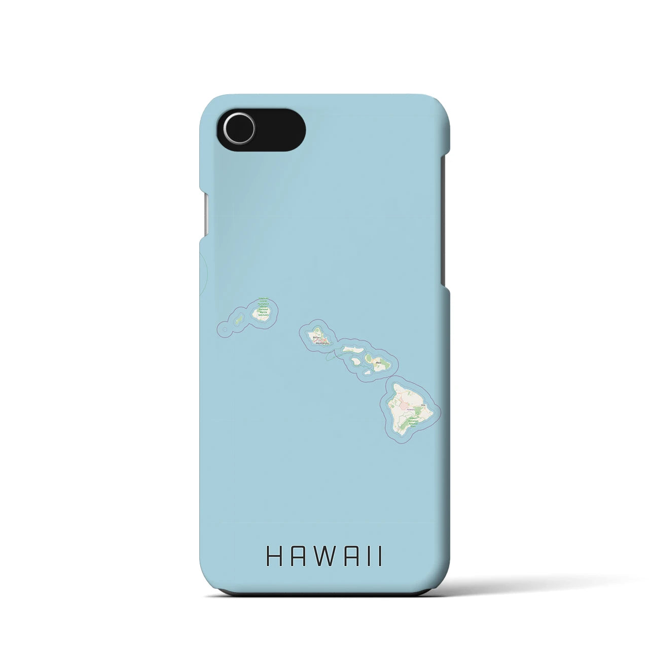 【ハワイ（アメリカ）】地図柄iPhoneケース（バックカバータイプ）ナチュラル・iPhone SE（第3 / 第2世代） / 8 / 7 / 6s / 6 用
