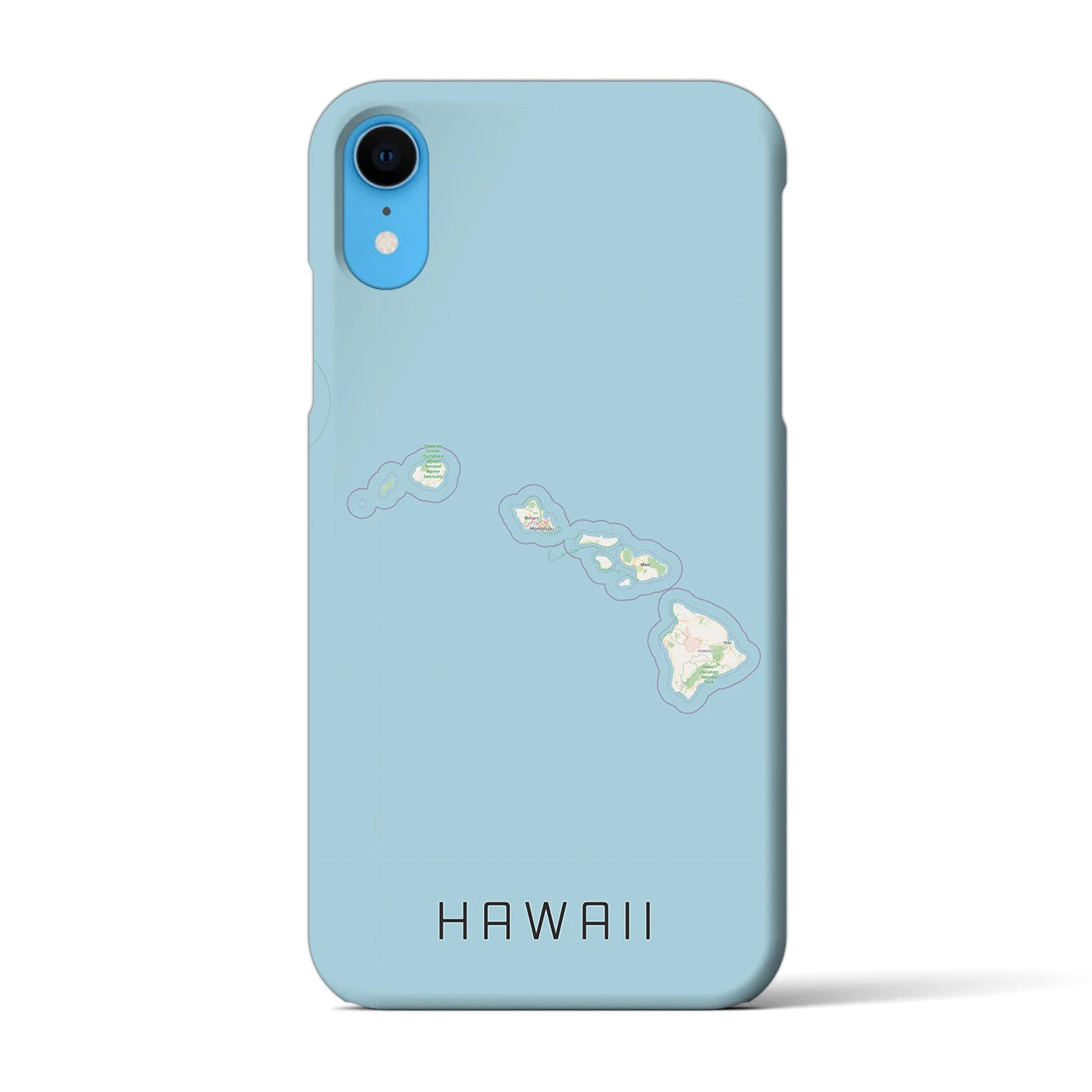 【ハワイ（アメリカ）】地図柄iPhoneケース（バックカバータイプ）ナチュラル・iPhone XR 用