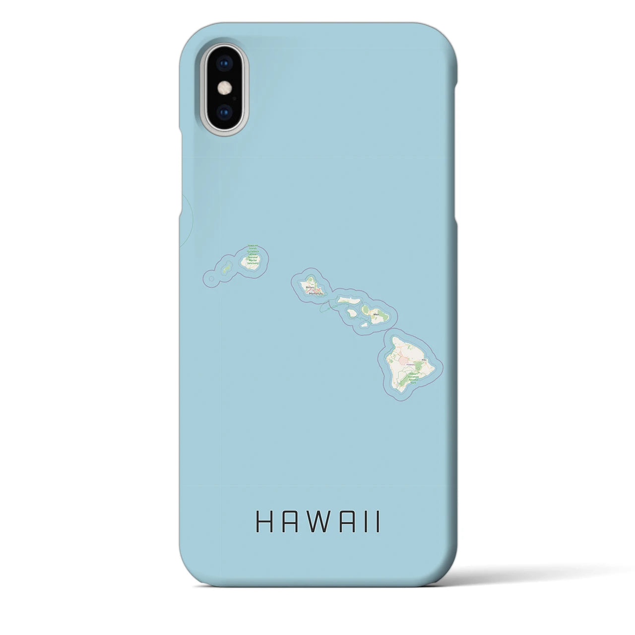 【ハワイ（アメリカ）】地図柄iPhoneケース（バックカバータイプ）ナチュラル・iPhone XS Max 用