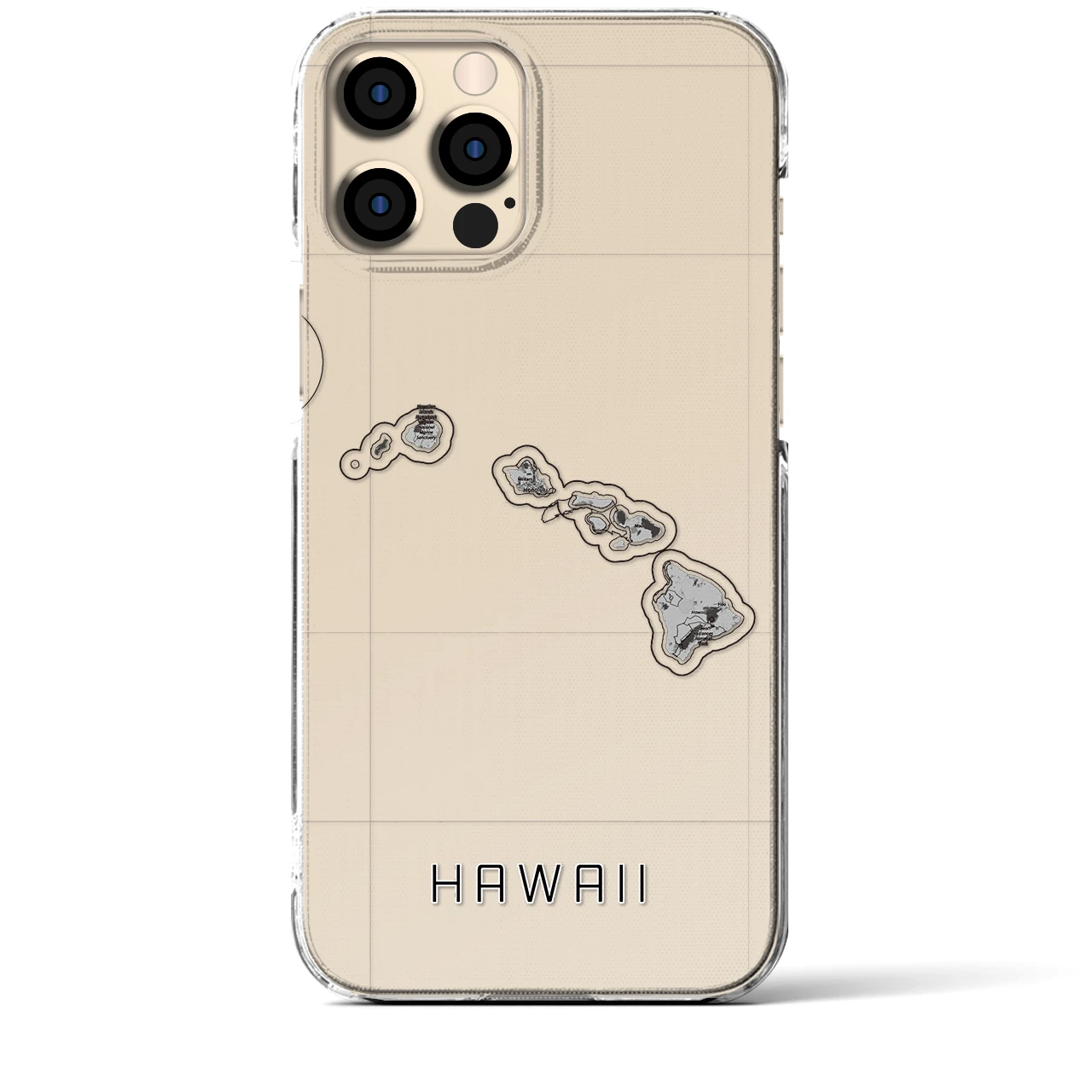 【ハワイ（アメリカ）】地図柄iPhoneケース（クリアタイプ）