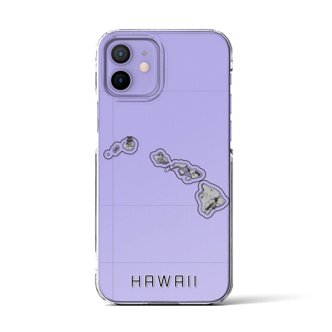 【ハワイ（アメリカ）】地図柄iPhoneケース（クリアタイプ）