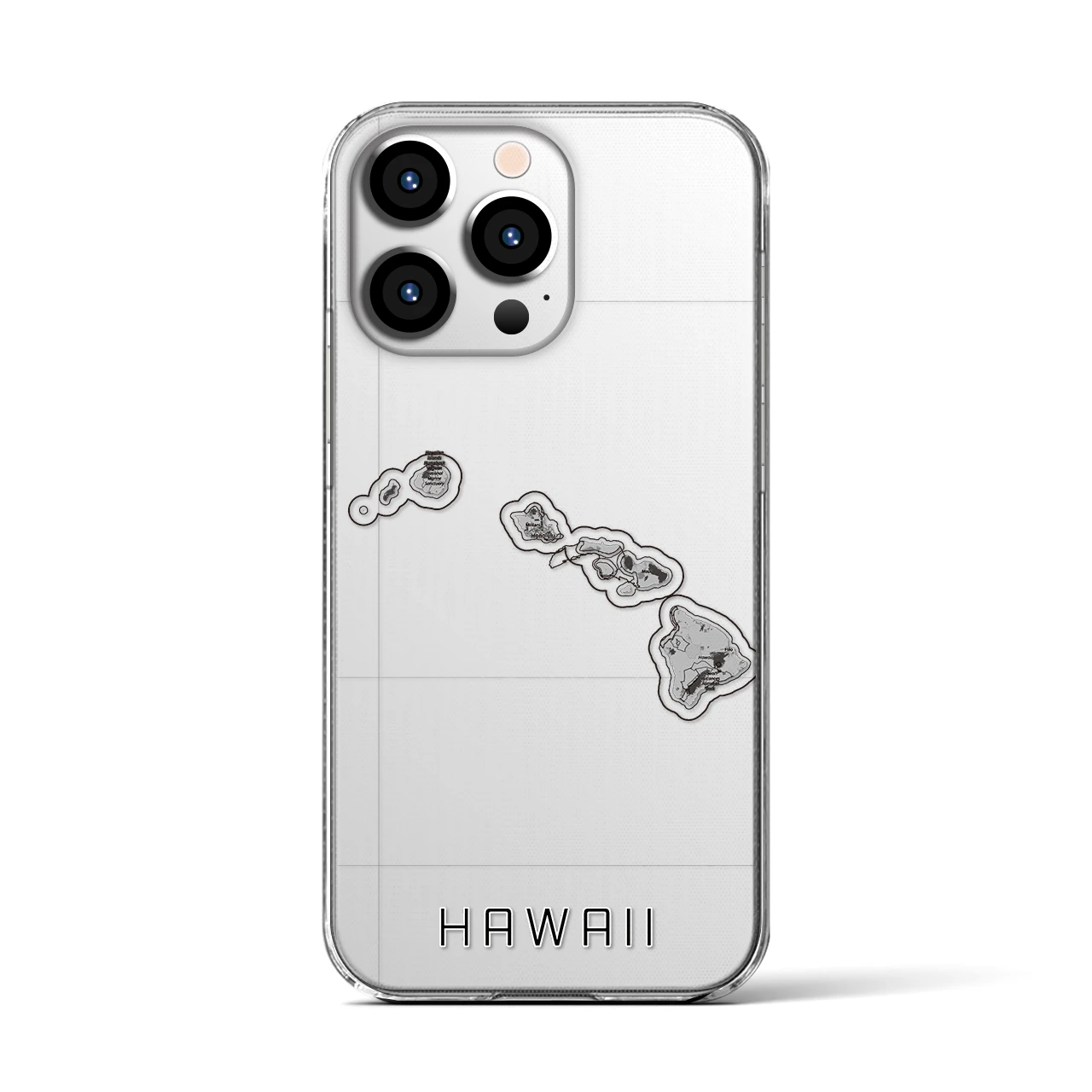 【ハワイ（アメリカ）】地図柄iPhoneケース（クリアタイプ）