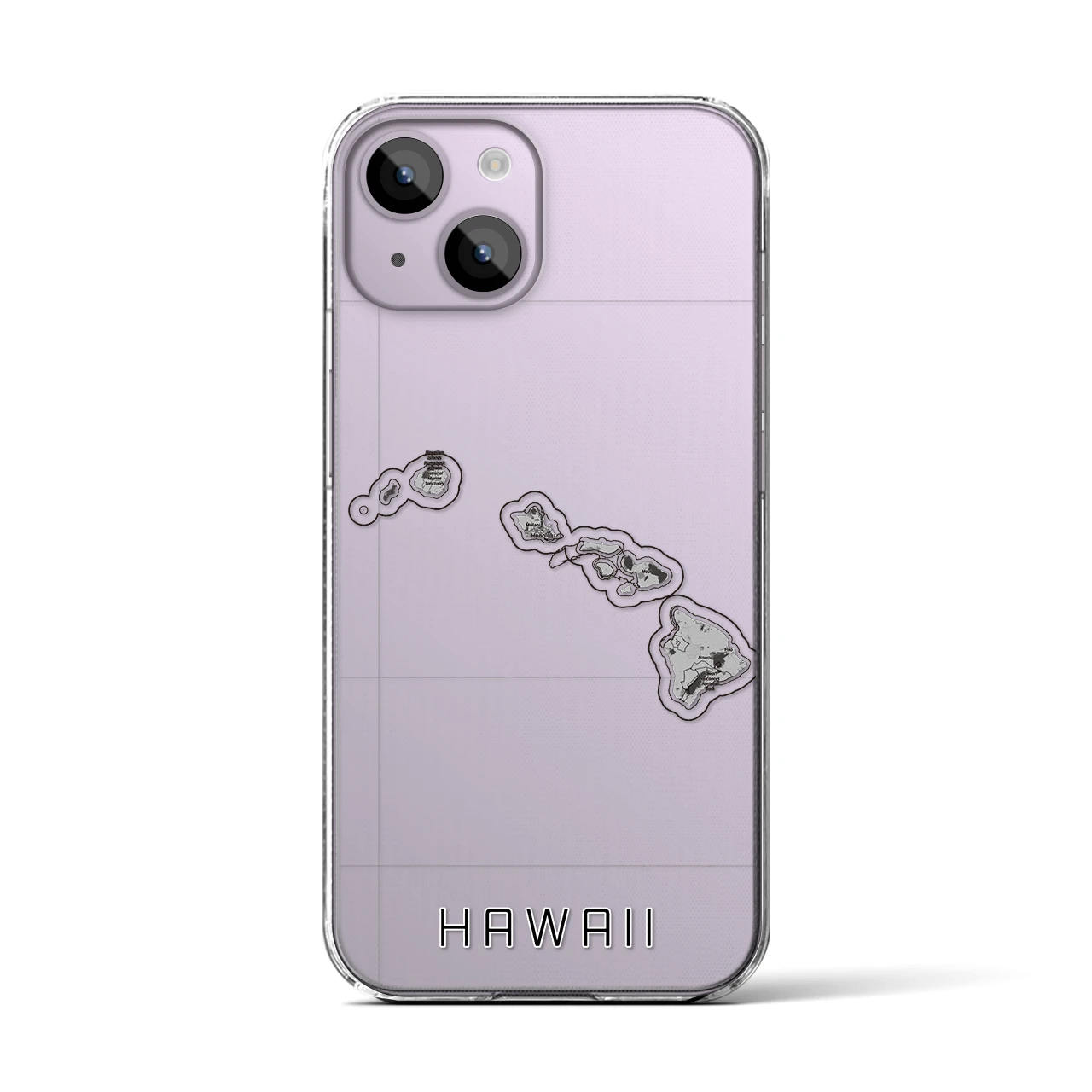 【ハワイ（アメリカ）】地図柄iPhoneケース（クリアタイプ）