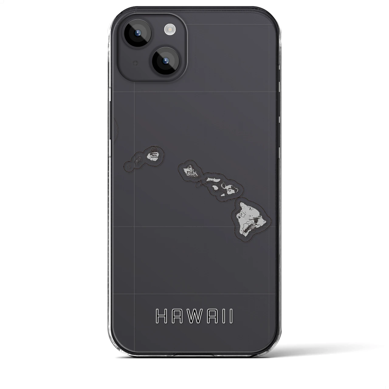 【ハワイ（アメリカ）】地図柄iPhoneケース（クリアタイプ）