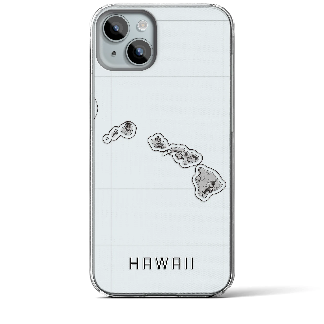 【ハワイ（アメリカ）】地図柄iPhoneケース（クリアタイプ）