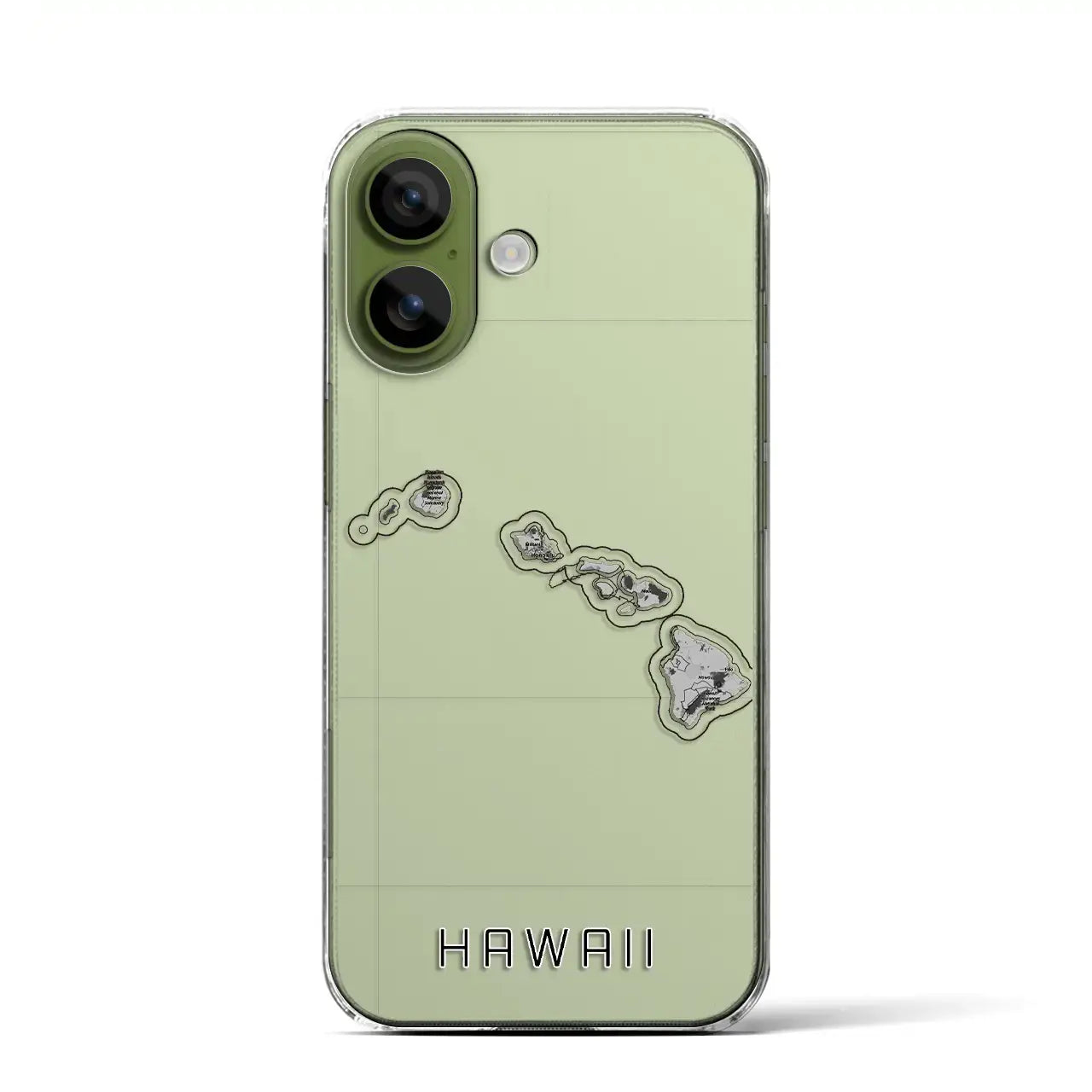 【ハワイ（アメリカ）】地図柄iPhoneケース（クリアタイプ）