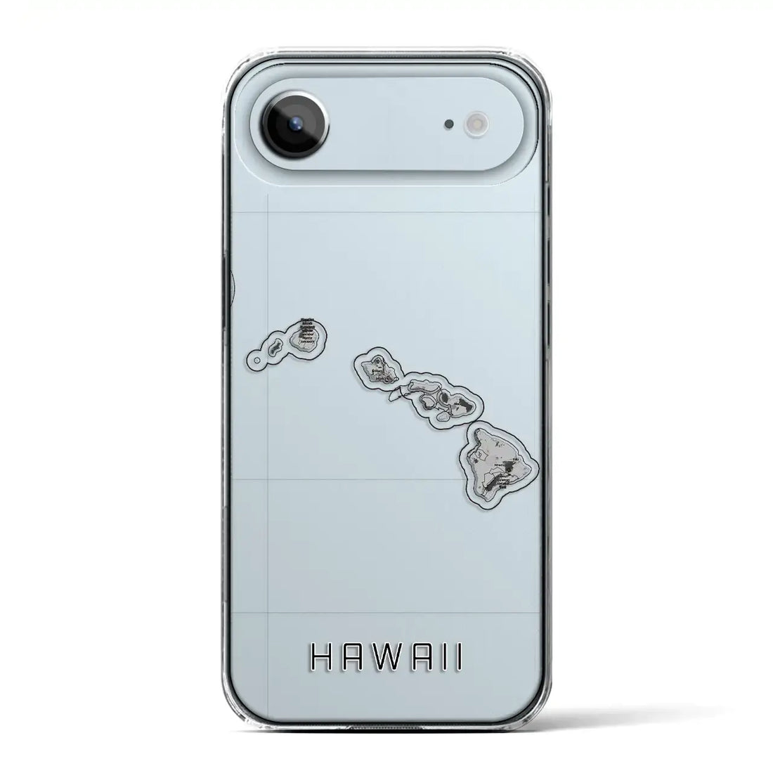 【ハワイ（アメリカ）】地図柄iPhoneケース（クリアタイプ）モノトーン・iPhone 17 Pro Max 用