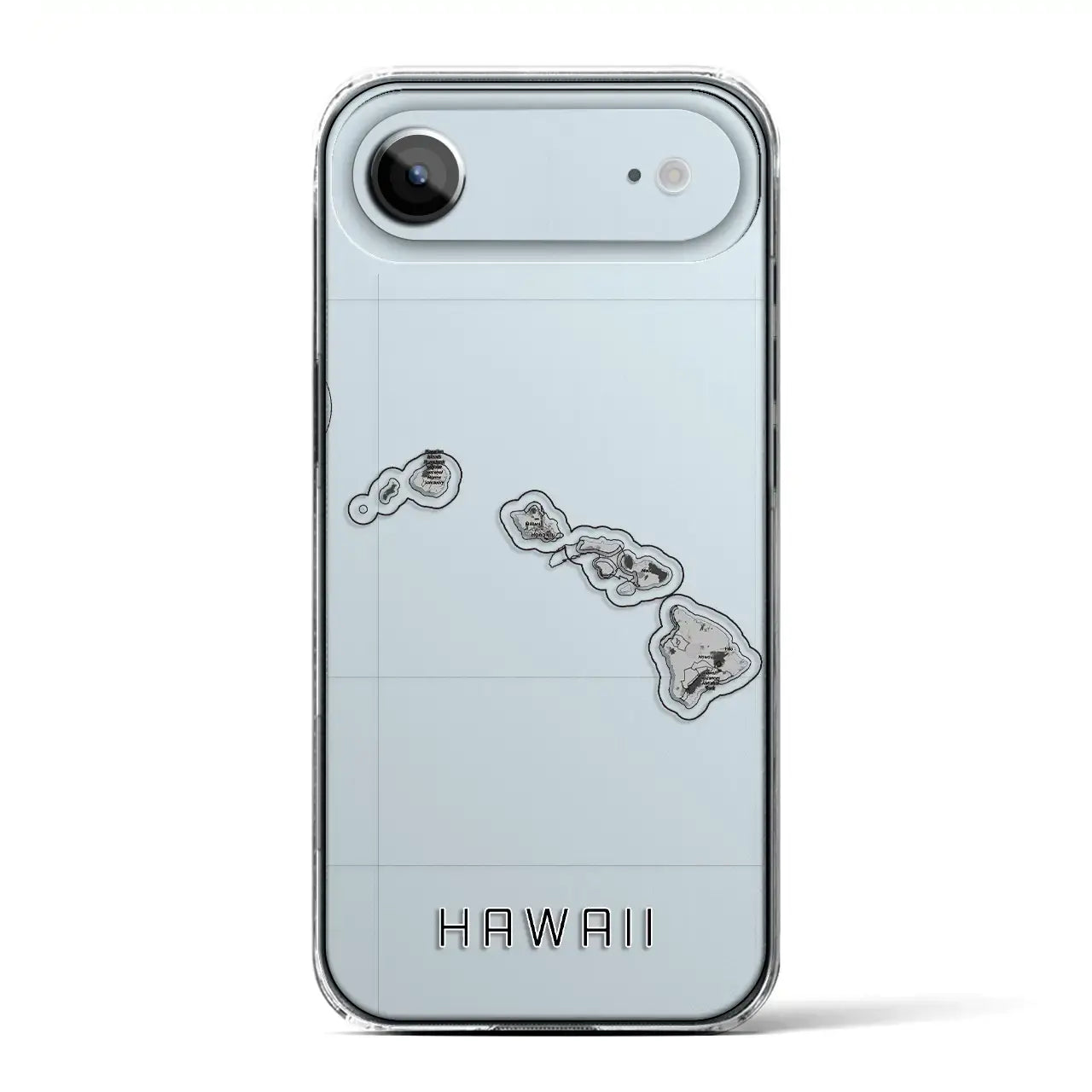 【ハワイ（アメリカ）】地図柄iPhoneケース（クリアタイプ）モノトーン・iPhone 17 Pro Max 用