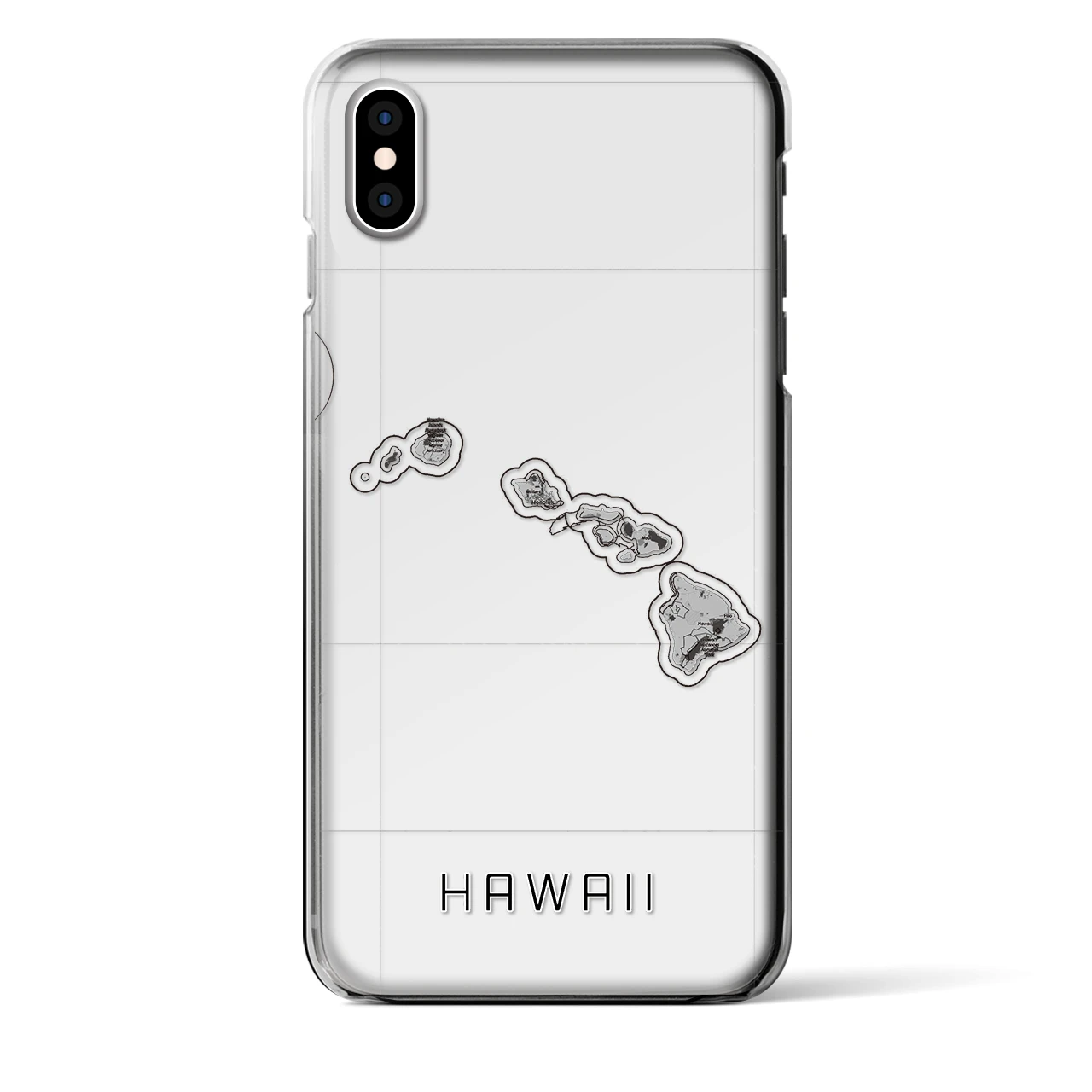 【ハワイ（アメリカ）】地図柄iPhoneケース（クリアタイプ）