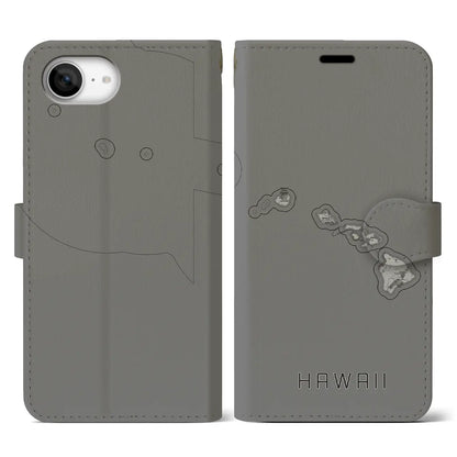 【ハワイ（アメリカ）】地図柄iPhoneケース（手帳タイプ）