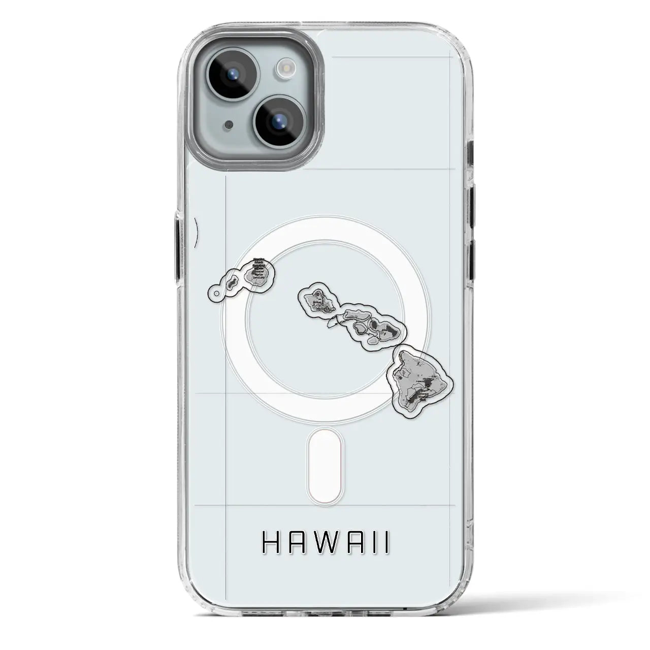 【ハワイ（アメリカ）】地図柄iPhoneケース（MagSafeタイプ）