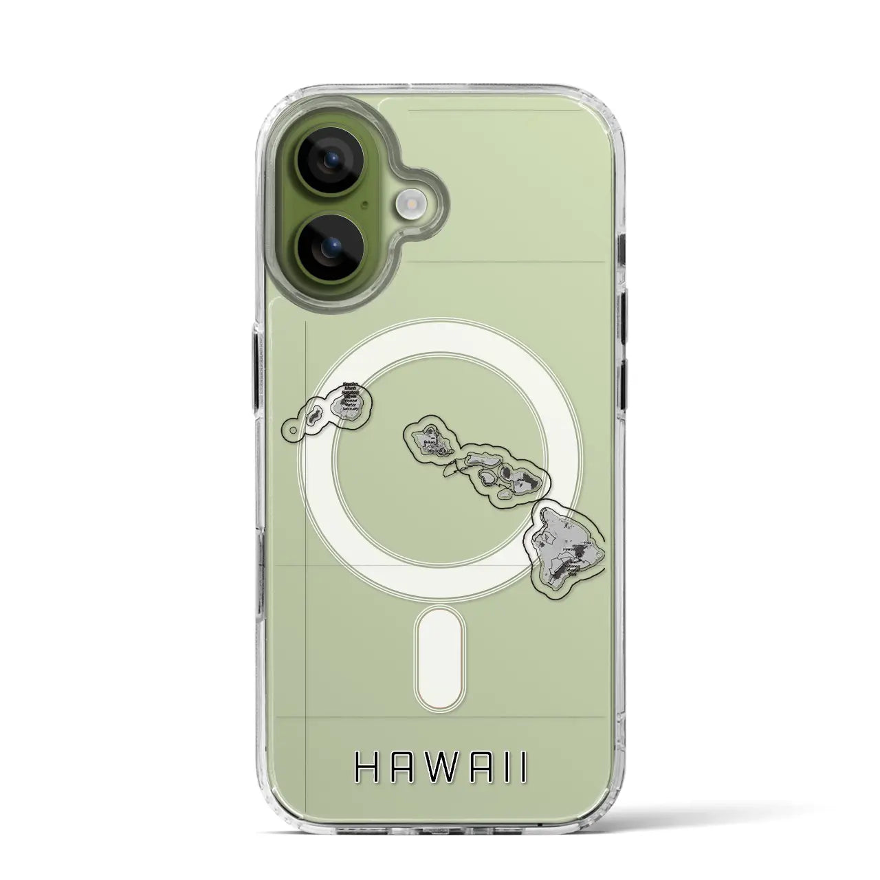 【ハワイ（アメリカ）】地図柄iPhoneケース（MagSafeタイプ）