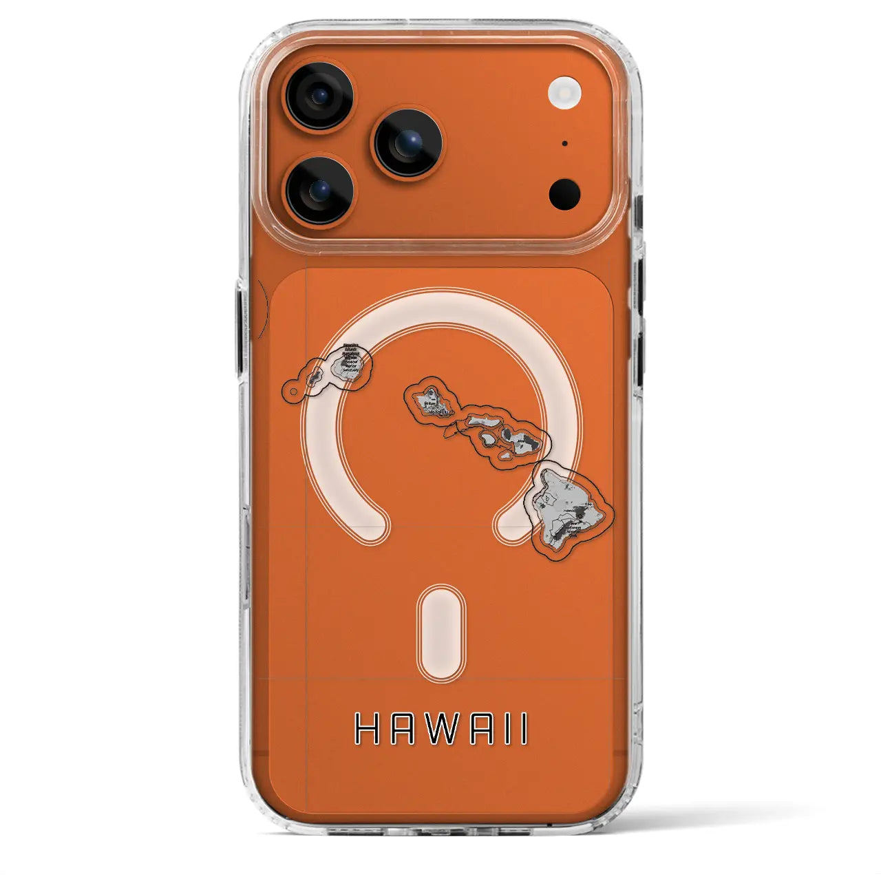 【ハワイ（アメリカ）】地図柄iPhoneケース（MagSafeタイプ）