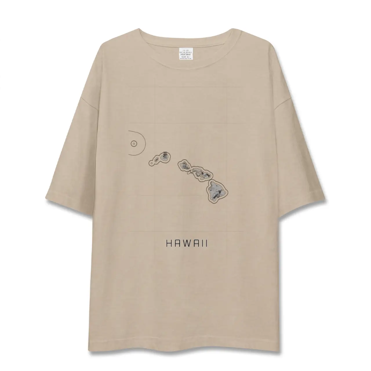 【ハワイ（アメリカ）】地図柄ビッグシルエットTシャツ