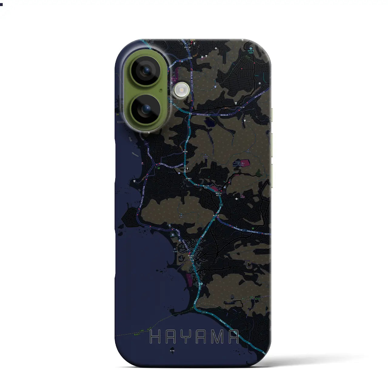 【葉山（神奈川県）】地図柄iPhoneケース（バックカバータイプ）