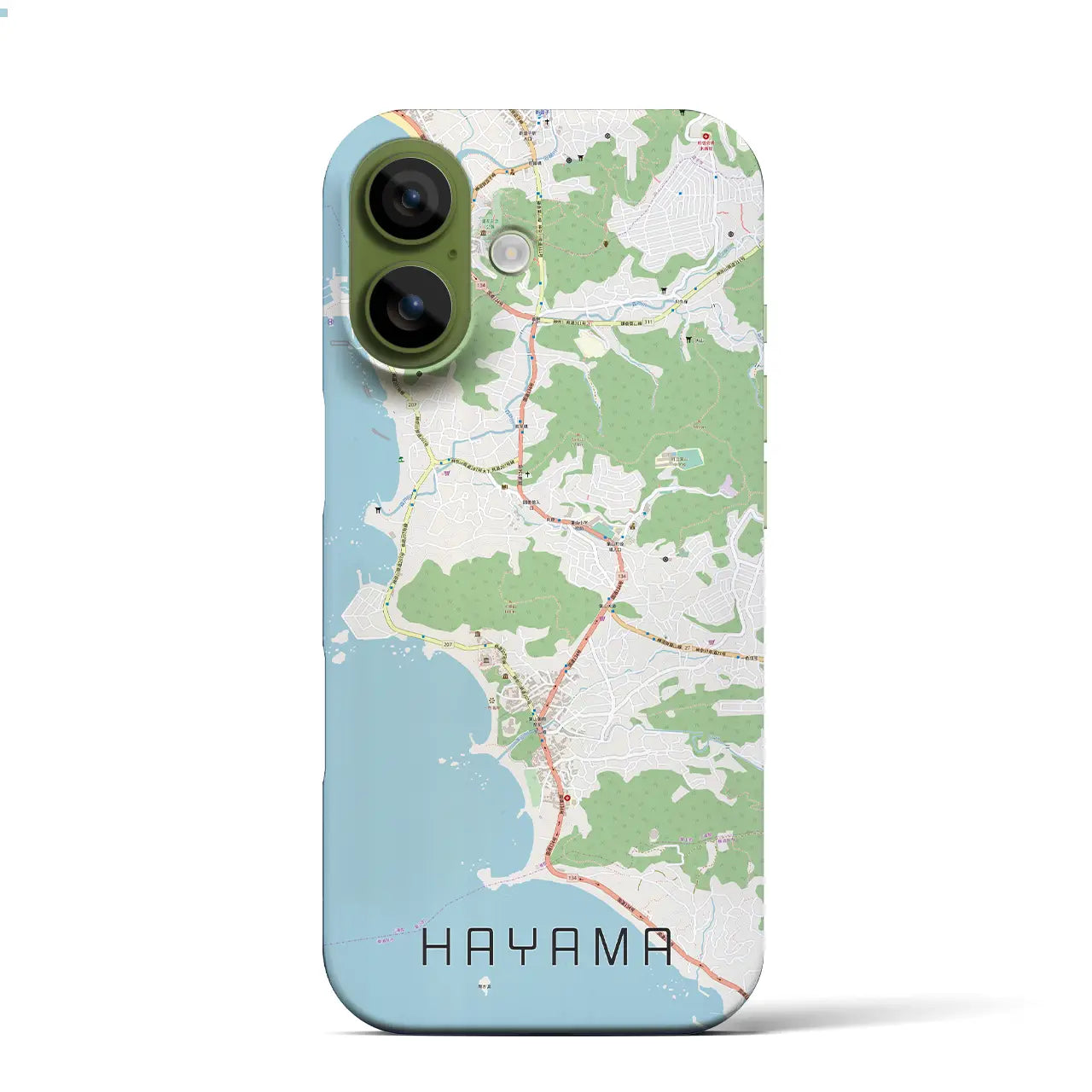 【葉山（神奈川県）】地図柄iPhoneケース（バックカバータイプ）ブラック・iPhone 17 Pro Max 用