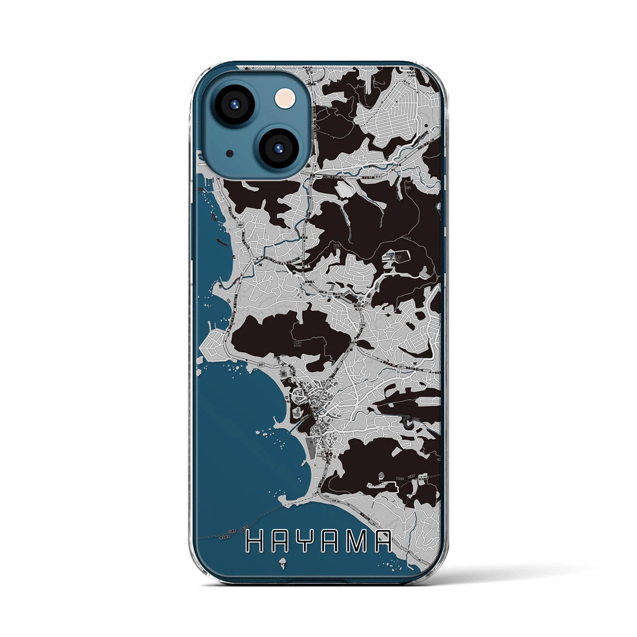 【葉山（神奈川県）】地図柄iPhoneケース（クリアタイプ）