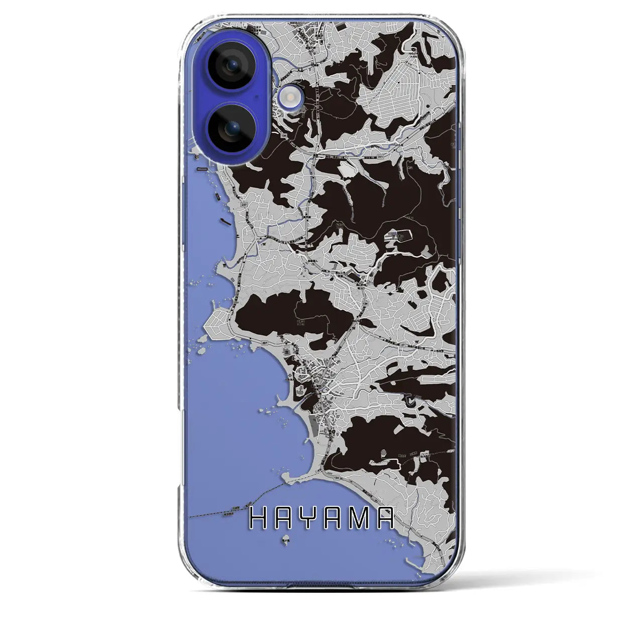 【葉山（神奈川県）】地図柄iPhoneケース（クリアタイプ）モノトーン・iPhone 16 Pro Max 用