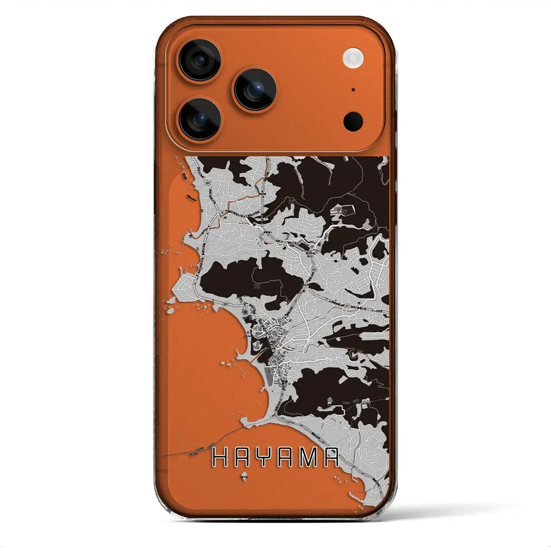 【葉山(神奈川県)】地図柄iPhoneケース(クリアタイプ)モノトーン・iPhone 17 Pro Max 用