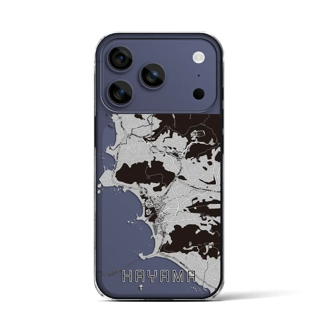 【葉山(神奈川県)】地図柄iPhoneケース(クリアタイプ)モノトーン・iPhone 17 Pro Max 用