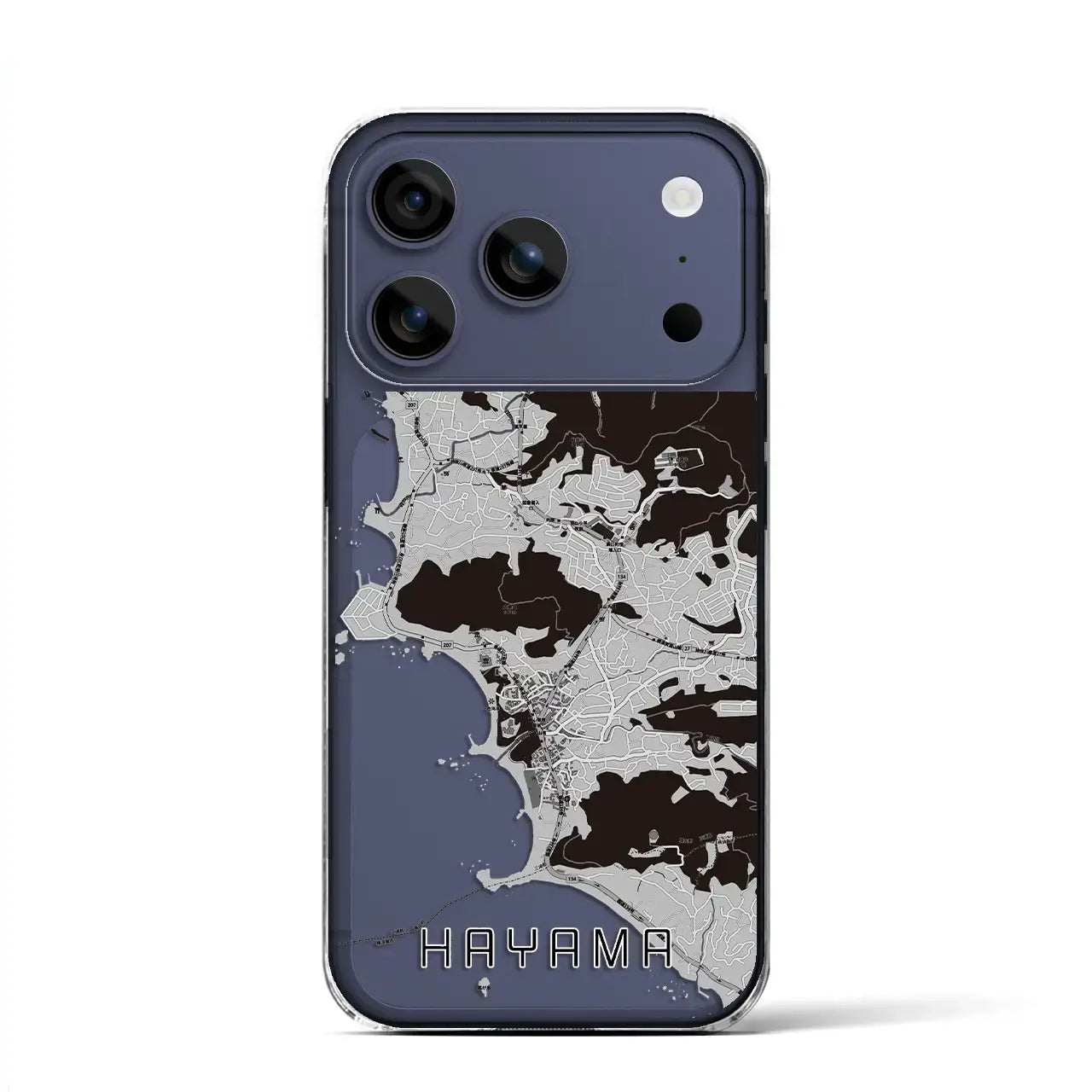 【葉山（神奈川県）】地図柄iPhoneケース（クリアタイプ）モノトーン・iPhone 17 Pro Max 用