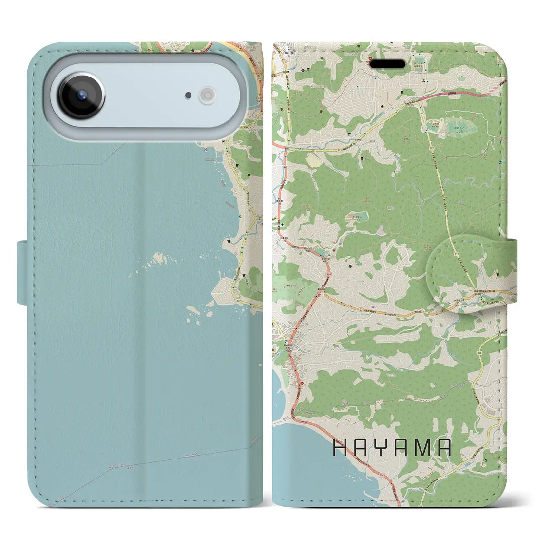 【葉山（神奈川県）】地図柄iPhoneケース（手帳タイプ）ナチュラル・iPhone 17 Pro Max 用