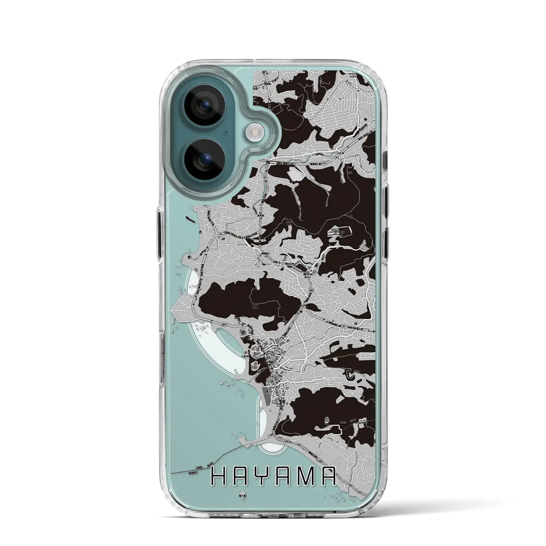 【葉山（神奈川県）】地図柄iPhoneケース（MagSafeタイプ）モノトーン・iPhone 16 Pro 用