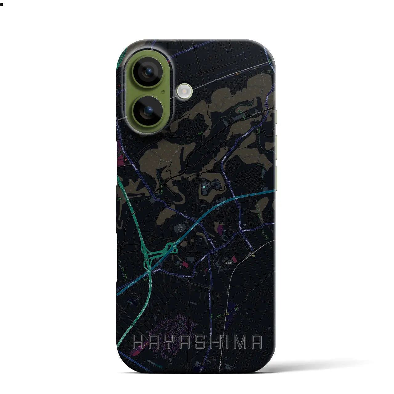 【早島（岡山県）】地図柄iPhoneケース（バックカバータイプ）