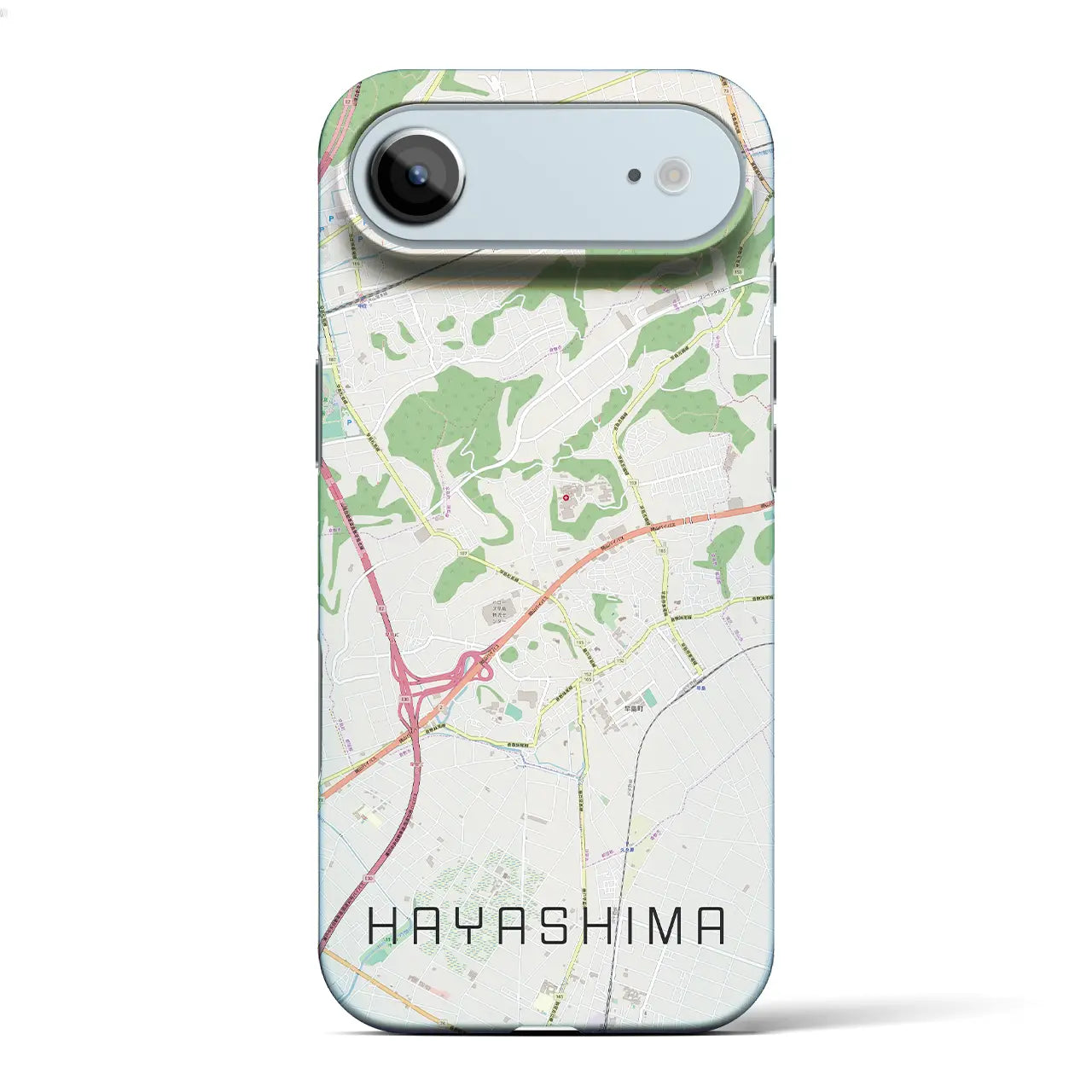 【早島（岡山県）】地図柄iPhoneケース（バックカバータイプ）ナチュラル・iPhone 17 Pro Max 用