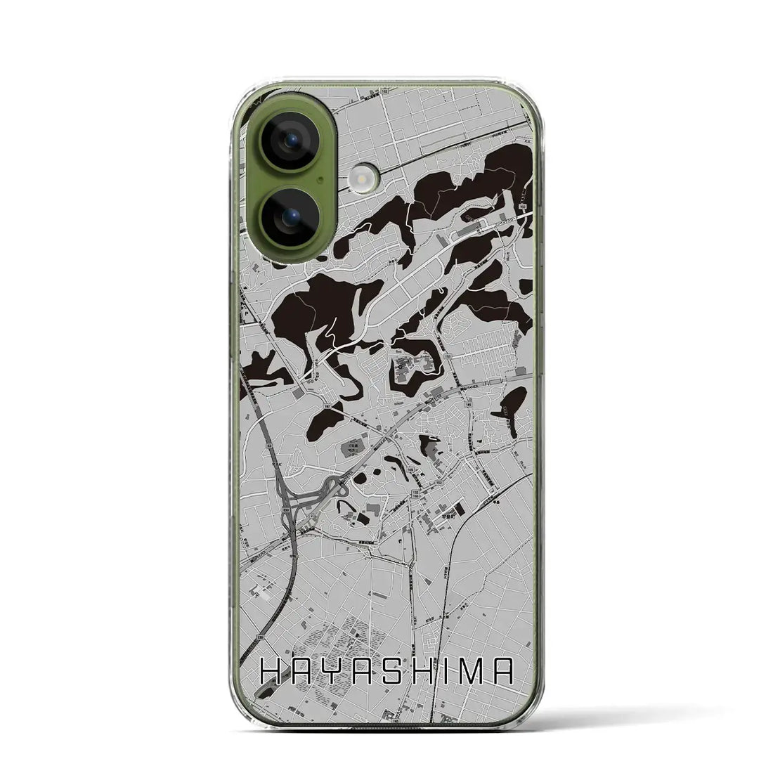 【早島（岡山県）】地図柄iPhoneケース（クリアタイプ）モノトーン・iPhone 17 Pro Max 用