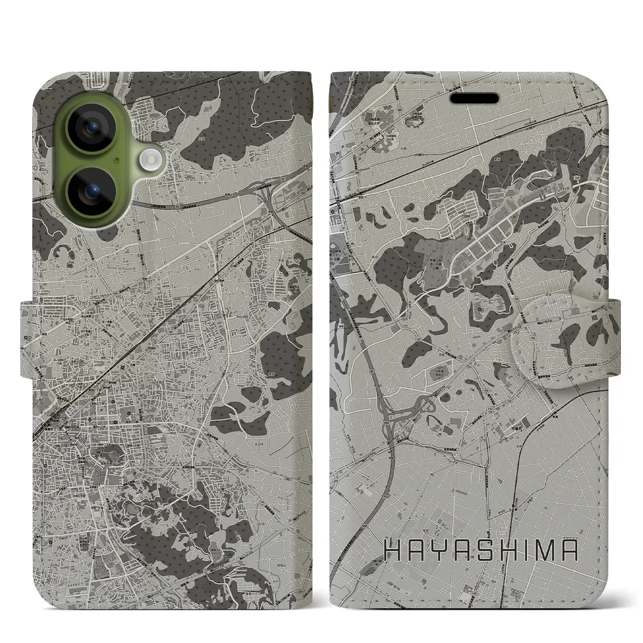 【早島（岡山県）】地図柄iPhoneケース（手帳タイプ）