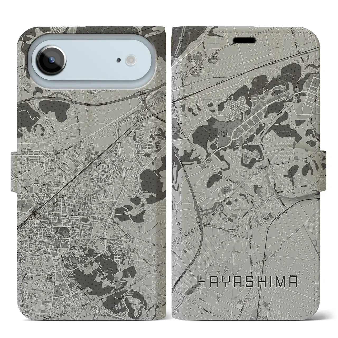 【早島（岡山県）】地図柄iPhoneケース（手帳タイプ）