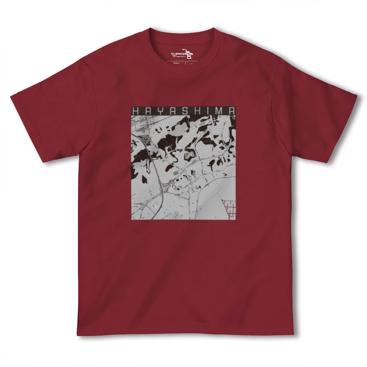 【早島（岡山県）】地図柄ヘビーウェイトTシャツ