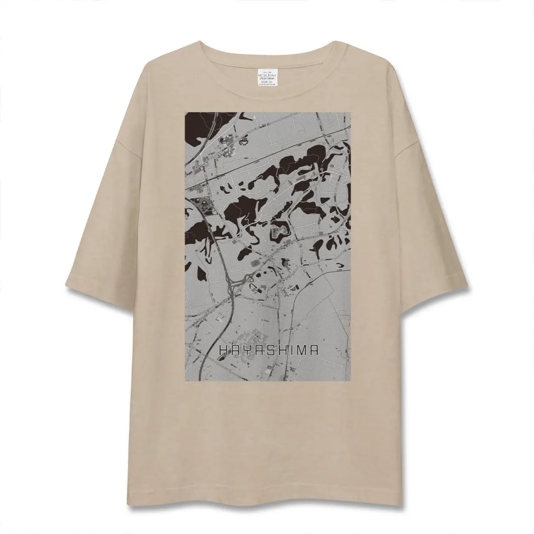 【早島（岡山県）】地図柄ビッグシルエットTシャツ